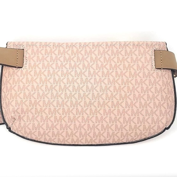 MICHAEL KORS Signature Stripe Fanny Pack/ Crossbody Bag, Pink w/ MK Logo - NWT - Picture 5 of 16